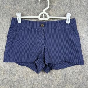 Southern Tide Women’s Seersucker Shorts Navy Blue Stripe Size 0 3” EUC 356